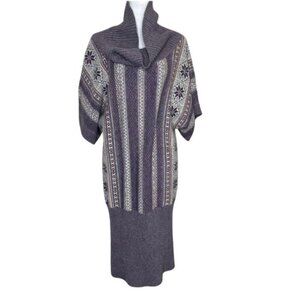 Moda International Women's Wool Blend Purple Sweater Dress Academia Size XL